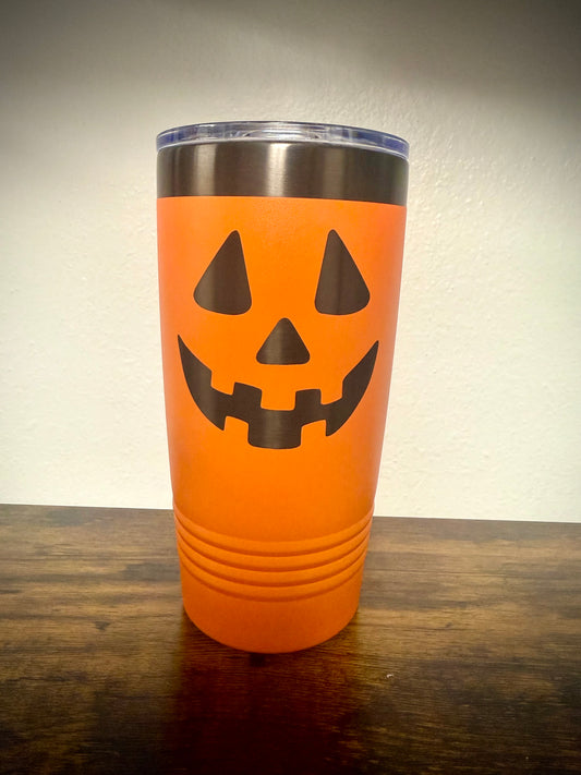 Halloween Orange/Ghost Black Tumbler (20oz)
